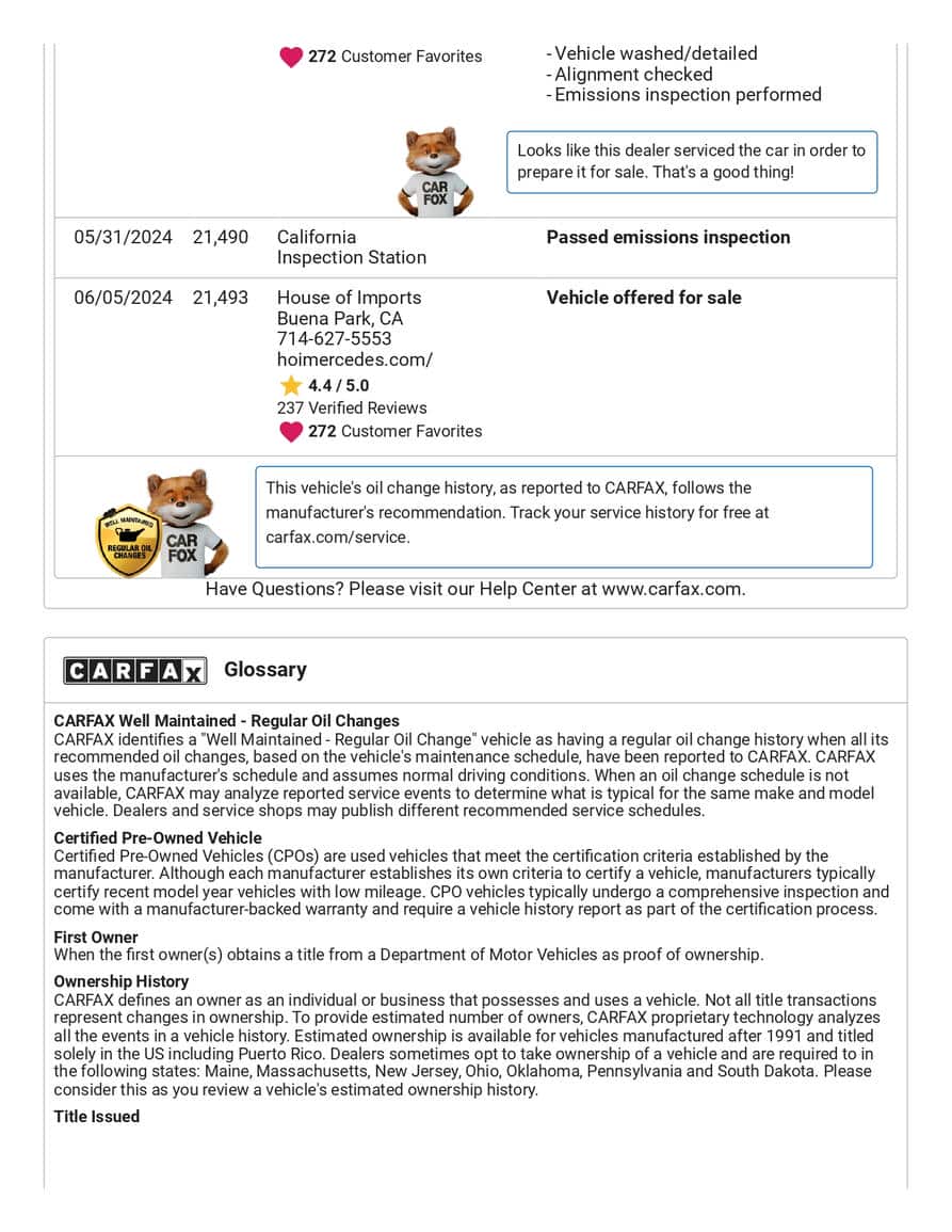 CARFAX 報告截圖 4